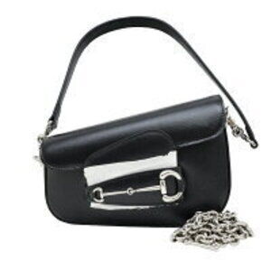 Gucci Horsebit Handbag Black Leather Shoulder Bag